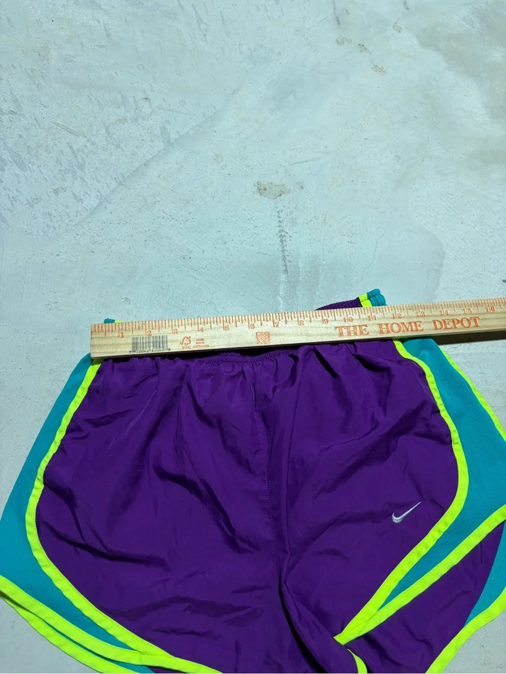 Nike Women's Purple Running Shorts with Neon Trim small